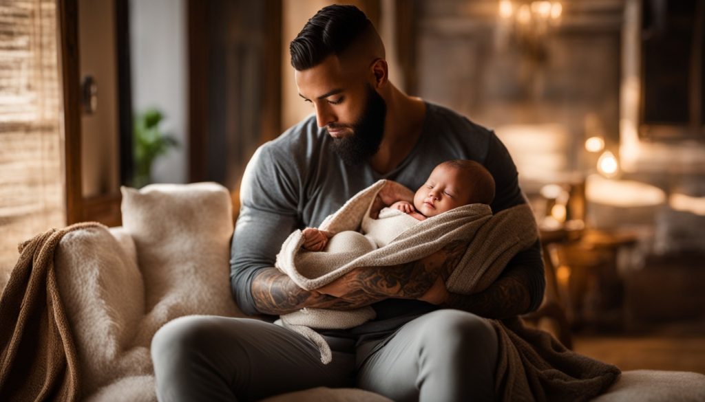 Ashley Cain with his newborn son