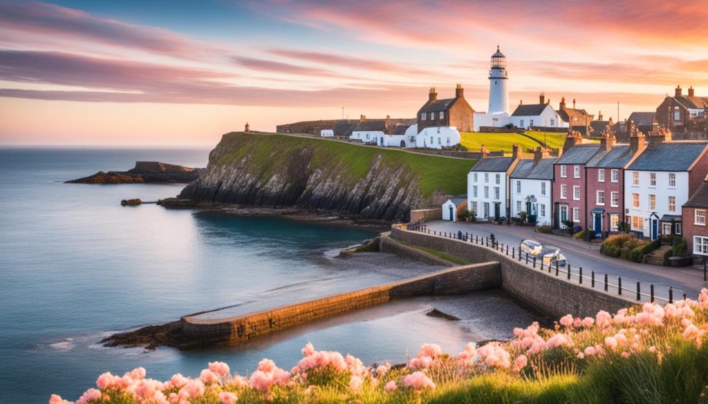 Romantic coastal town in the UK Romantic coastal town in the UK