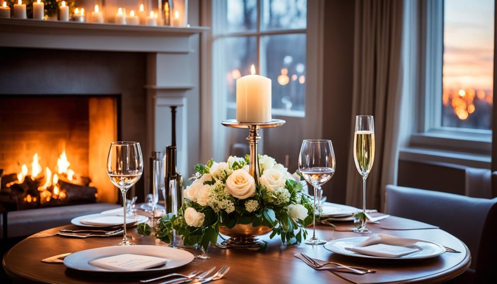 setting the scene for a romantic night in