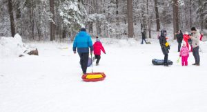 Sledding or Tubing in the Snow