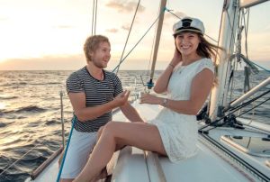 Propose on a Boat